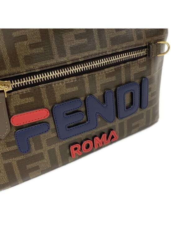 Fendi Backpack Mania Zucca Pattern Dark Brown Navy Multi Fila Collaboration main image 15